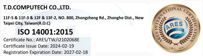 點擊下載 ISO 14001:2015 證書